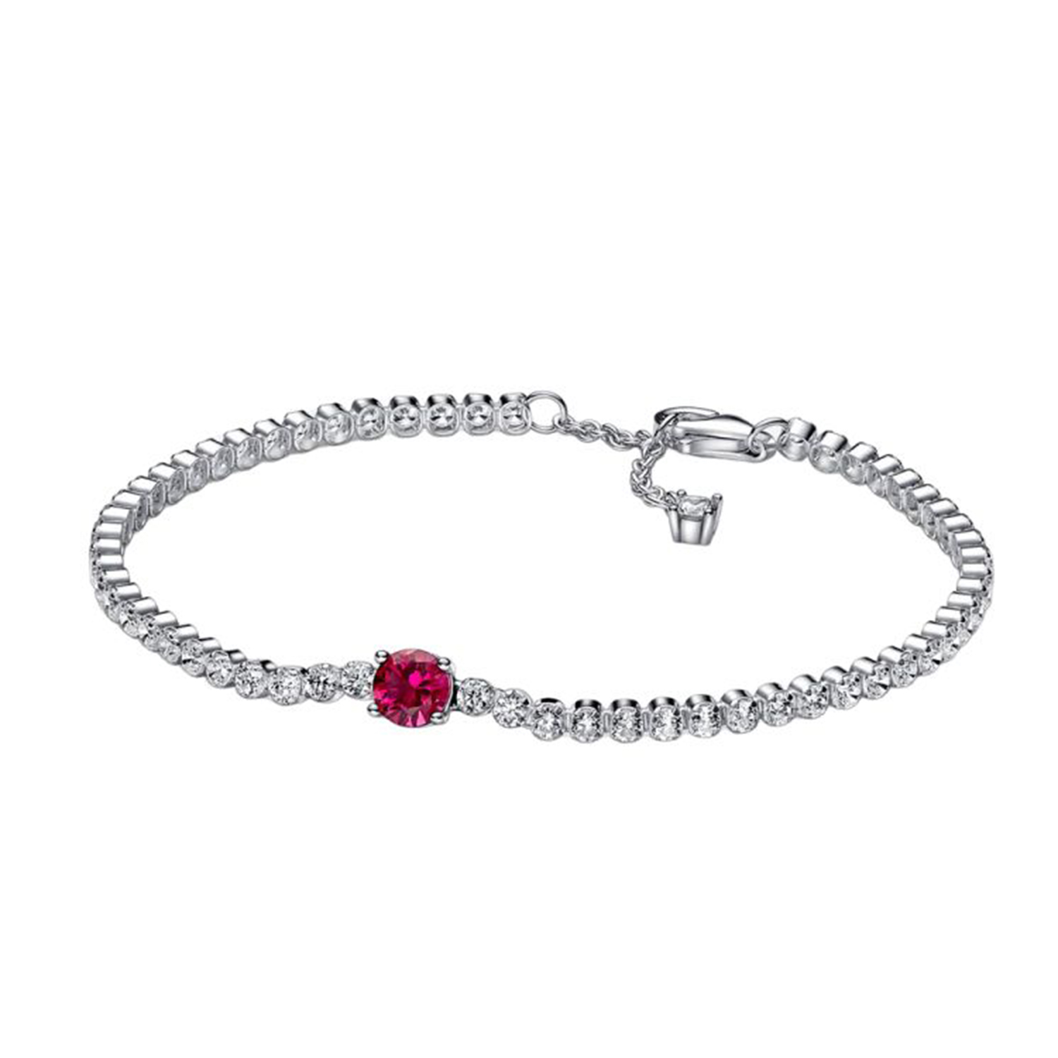 BRACCIALE TENNIS CON PIETRA ROSSA