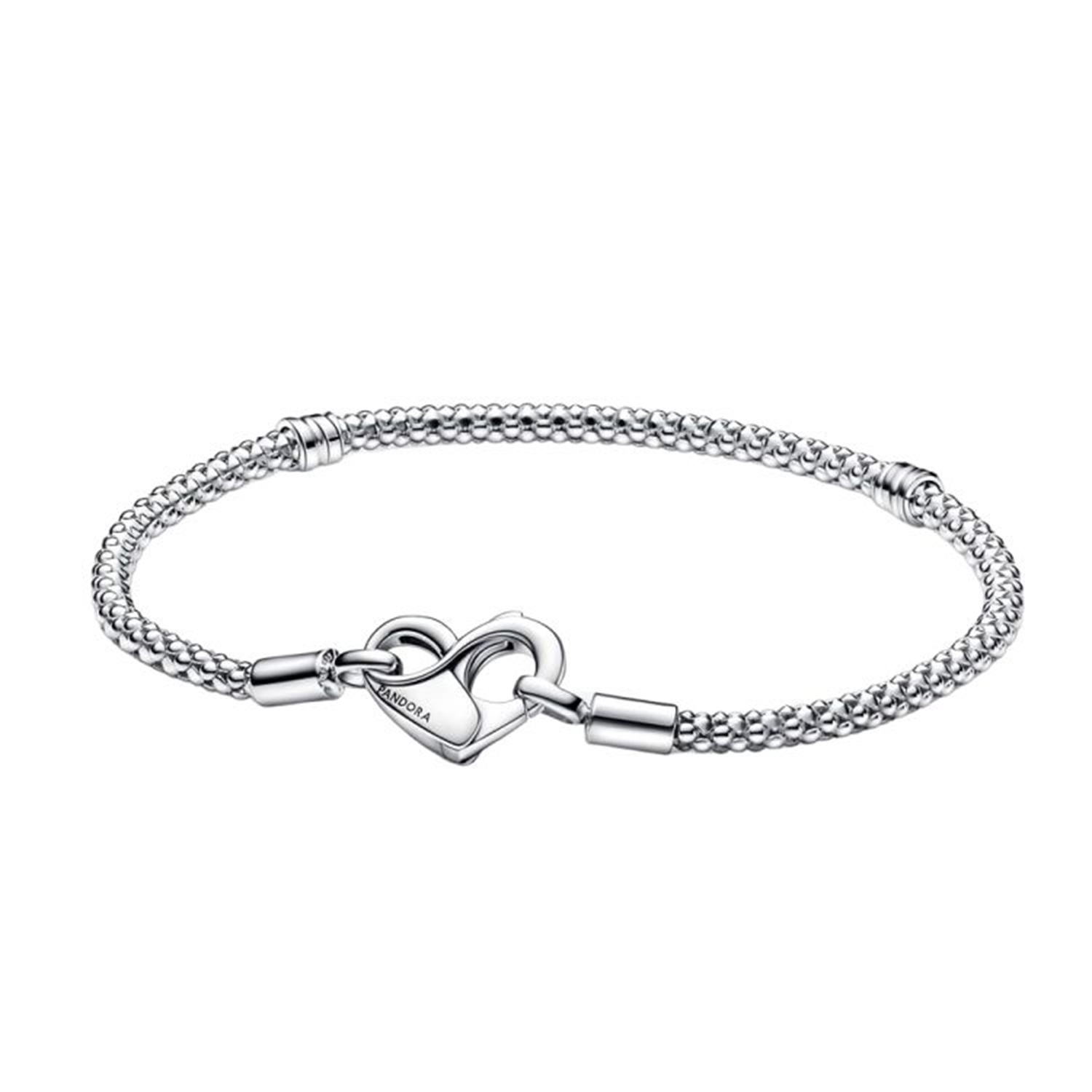 BRACCIALE MAGLIA GEOMETRICA CON CHIUSURA A CUORE