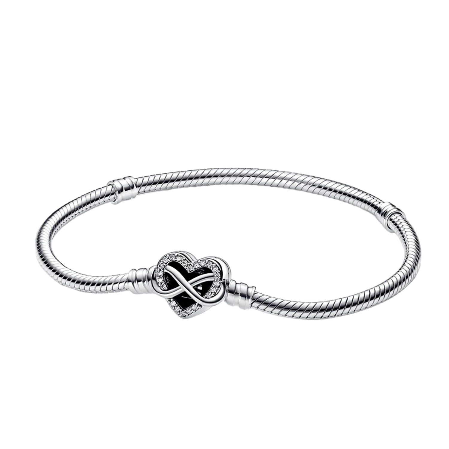 BRACCIALE CON CHISURA CUORE INFINITO PIETRE LUMINOSE