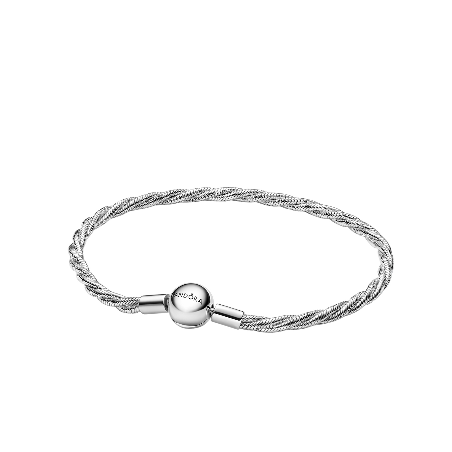 BRACCIALE MAGLIA DOPPIA INTRECCIATA CON CHIUSURA A SFERA