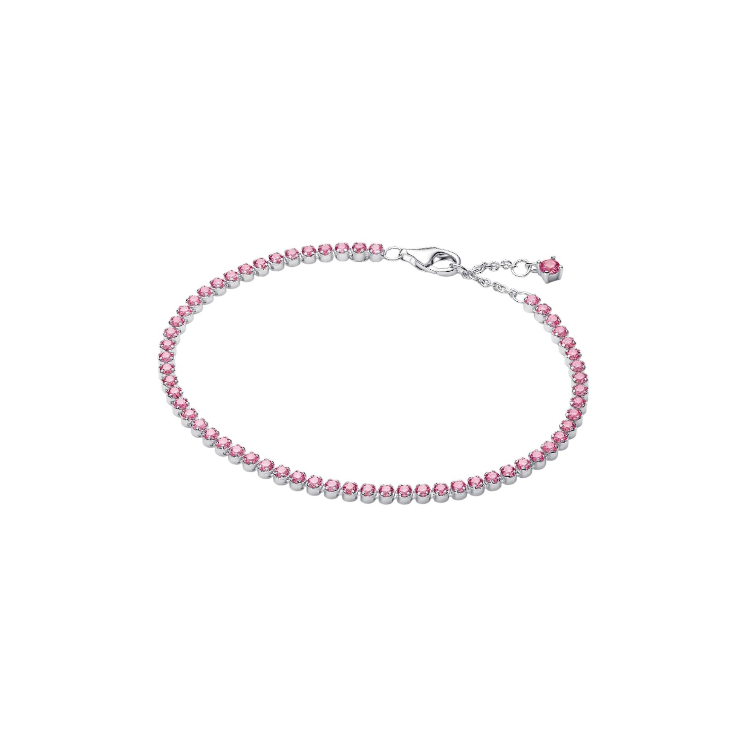 BRACCIALE TENNIS CON PIETRE ROSA PICCOLE