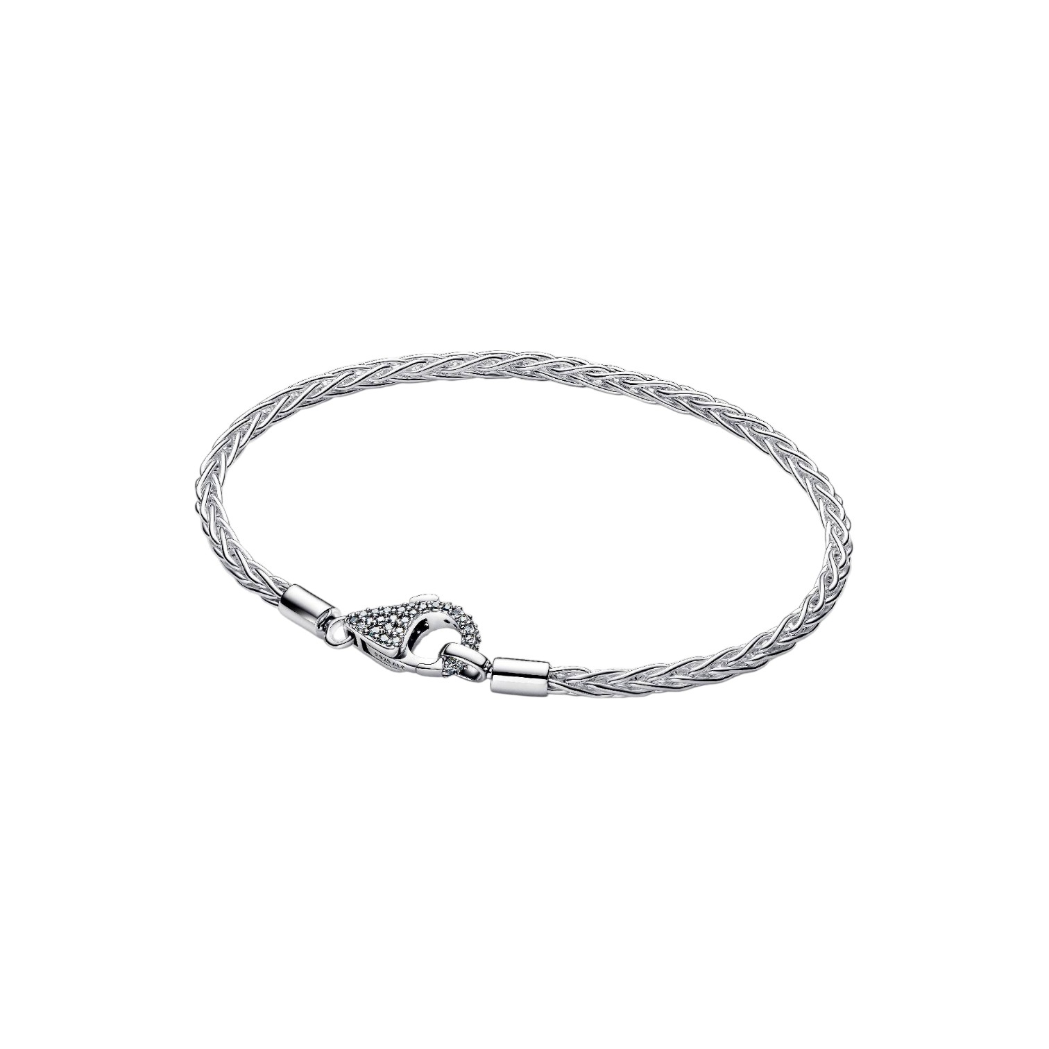 BRACCIALE MAGLIA CODA DI VOLPE CON CHIUSURA PAVE