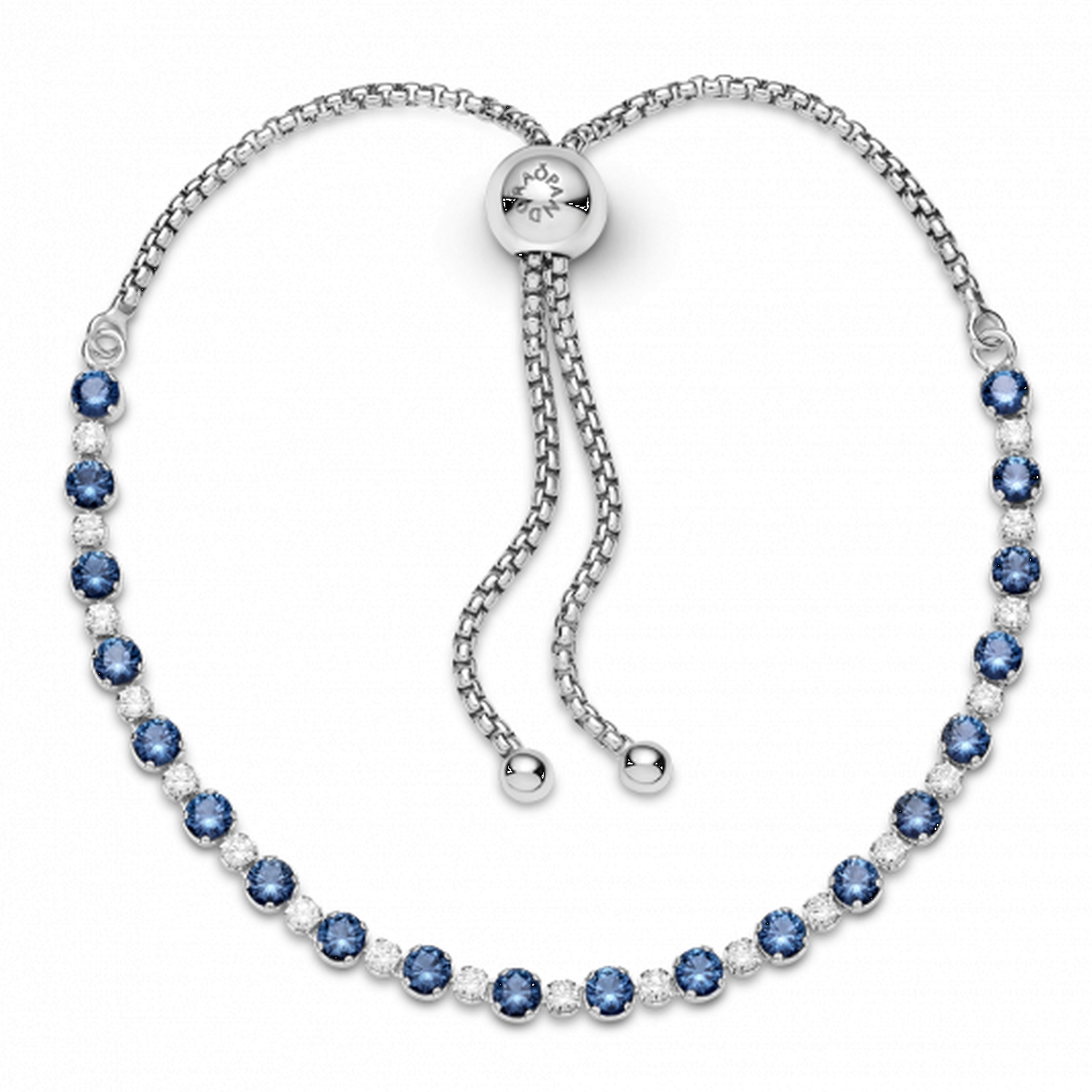 Bracciale blu scintillante con chiusura regolabile