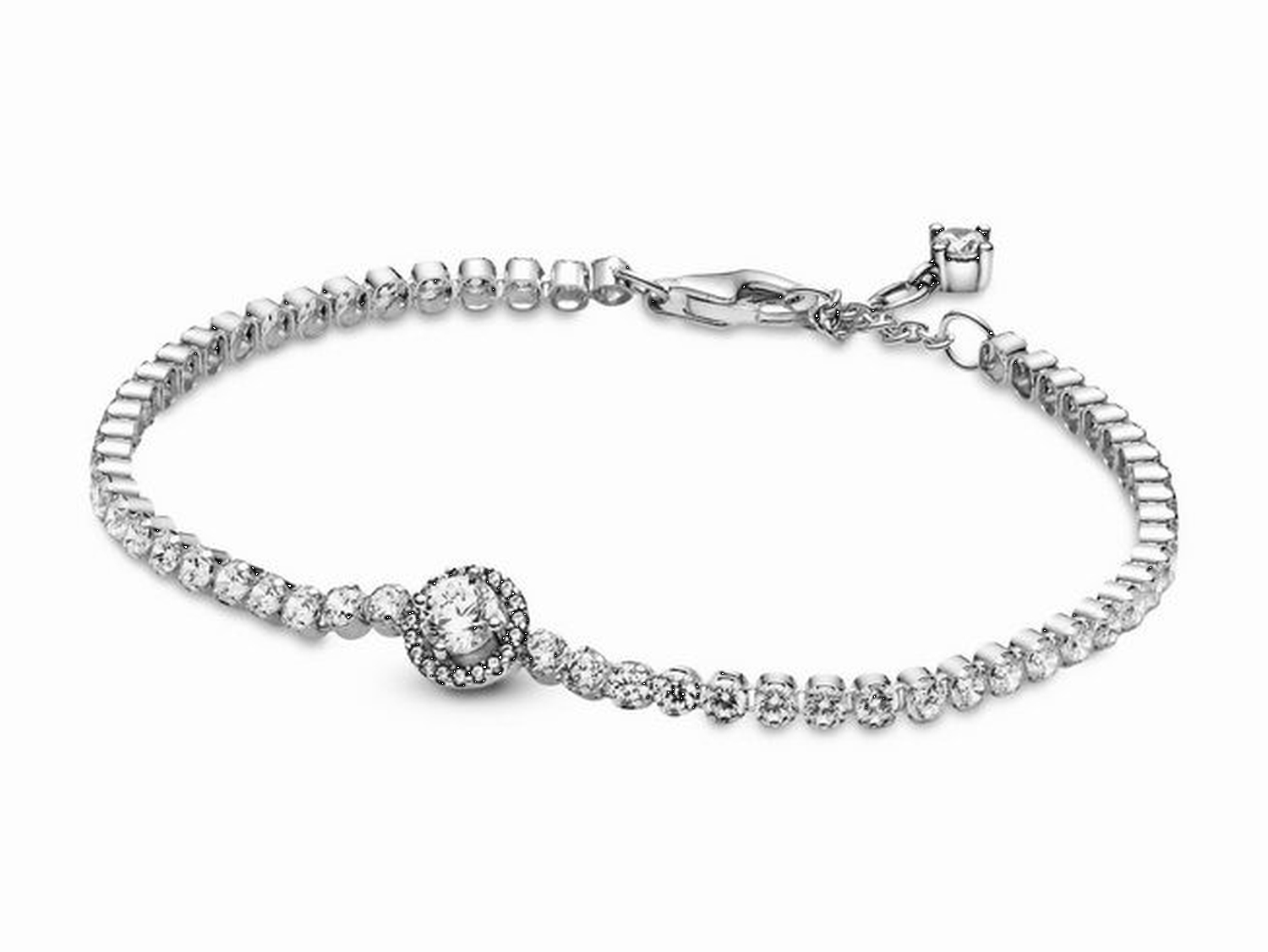 Bracciale tennis scintillante con punto luce