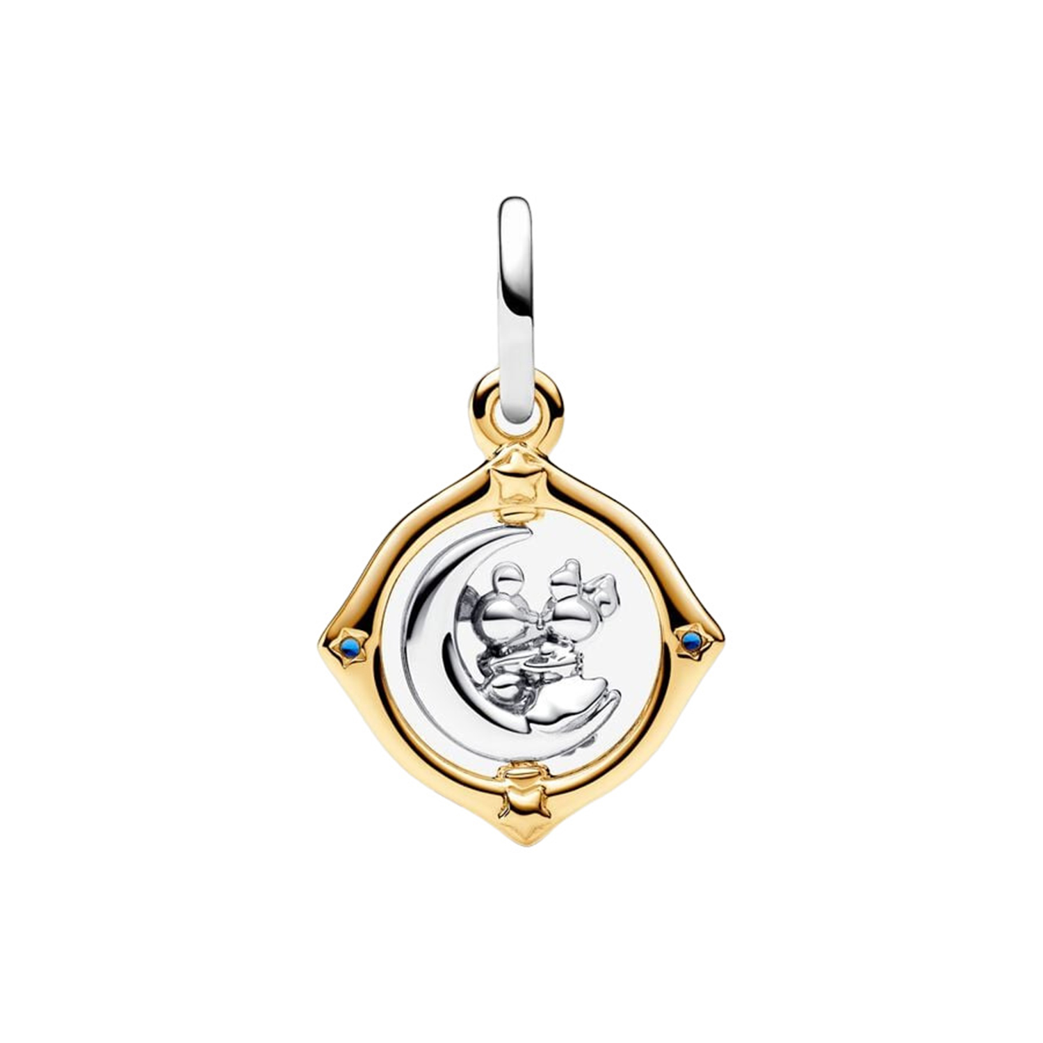 CHARM DISNEY, PENDENTE MICKEY MOUSE E MINNIE SULLA LUNA