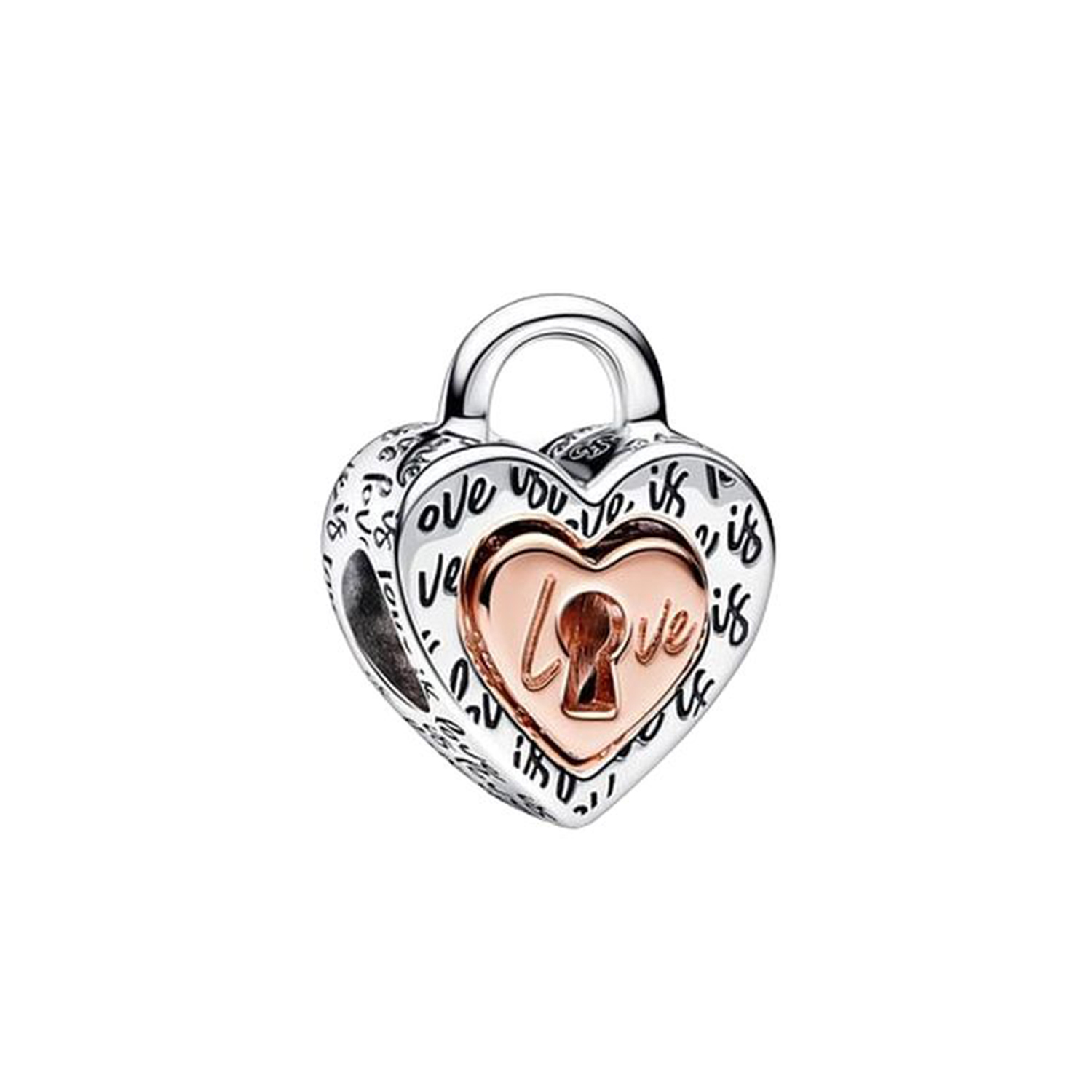 LUCCHETTO CUORE ""LOVE IS LOVE"" DIVISIBILE