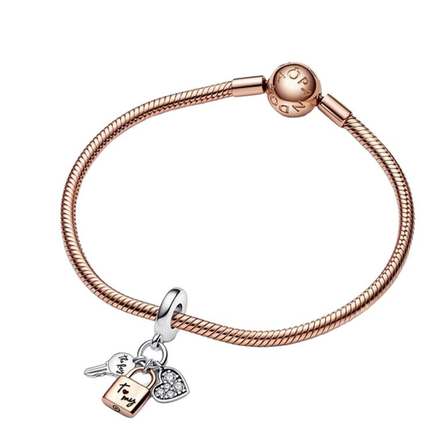 PENDENTE CHIAVE, LUCCHETTO E CUORE