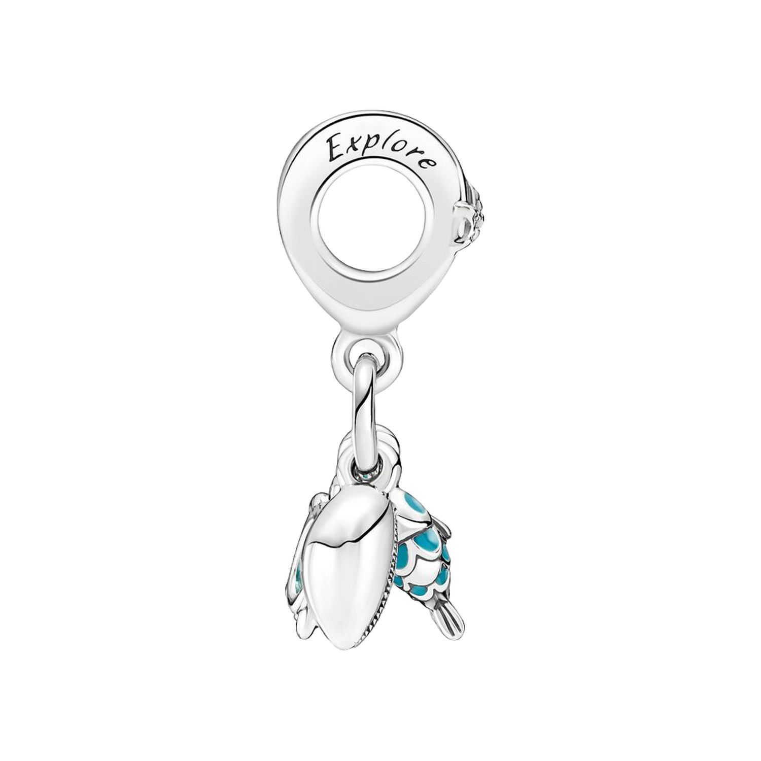 CHARM PENDENTE PESCIOLINO, TARTARUGA MARINA E CONCHIGLIA
