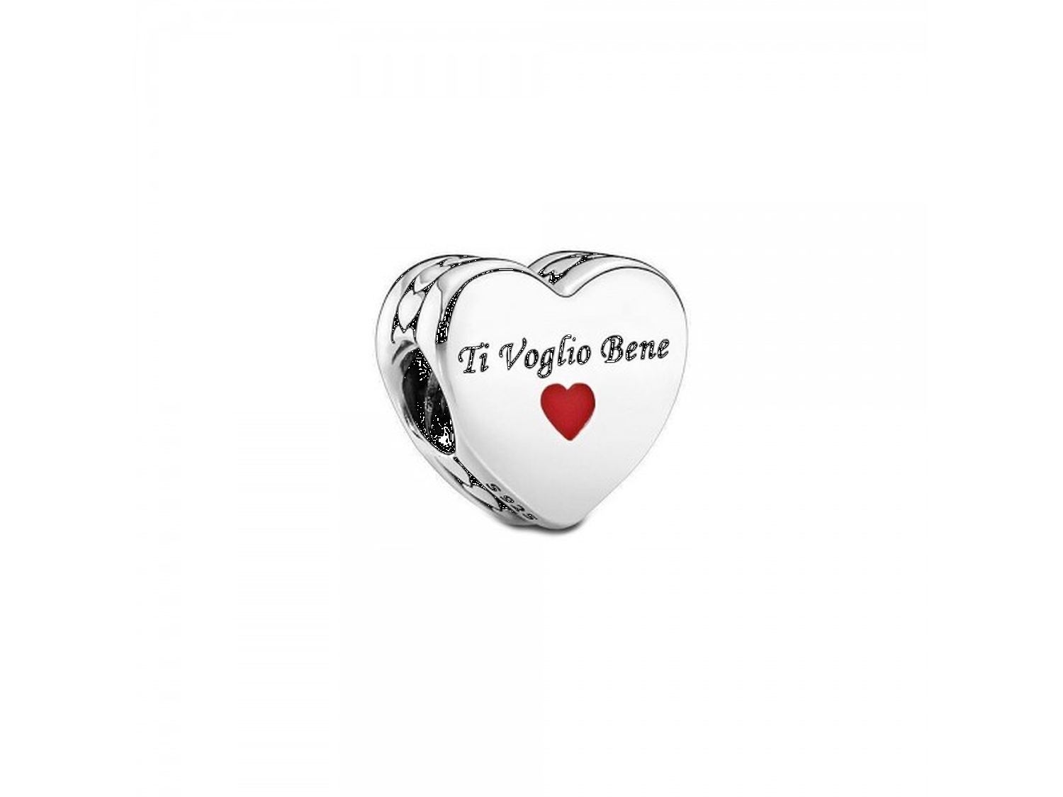 Ti Voglio Bene sterling silver charm with red enamel