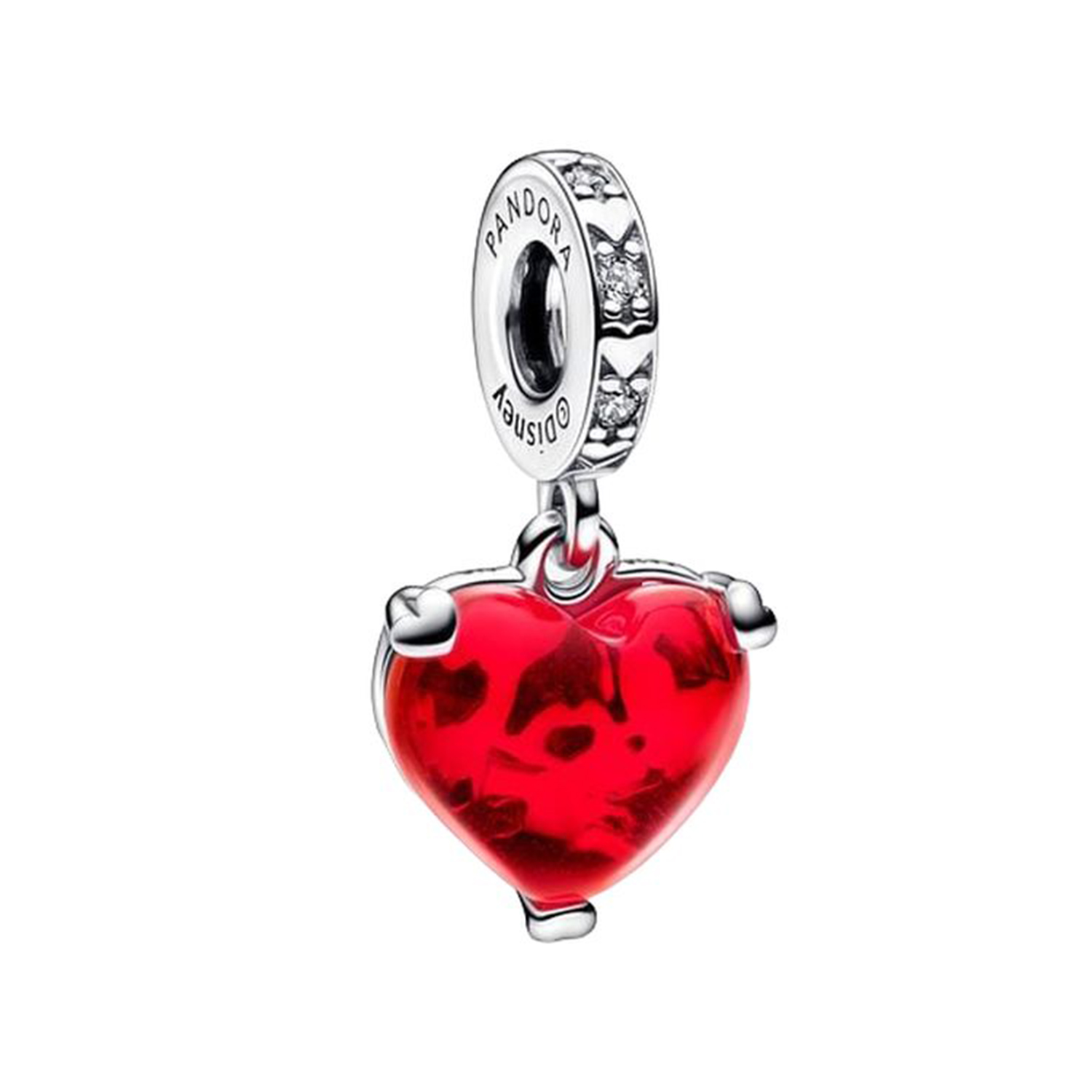DISNEY, MICKEY E MINNIE, CUORE IN VETRO DI MURANO