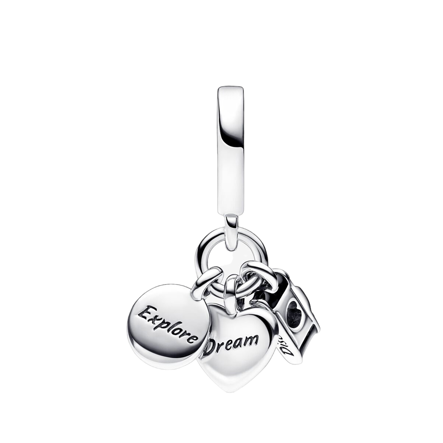 CHARM PENDENTE FOTOCAMERA, CUORE E BUSSOLA