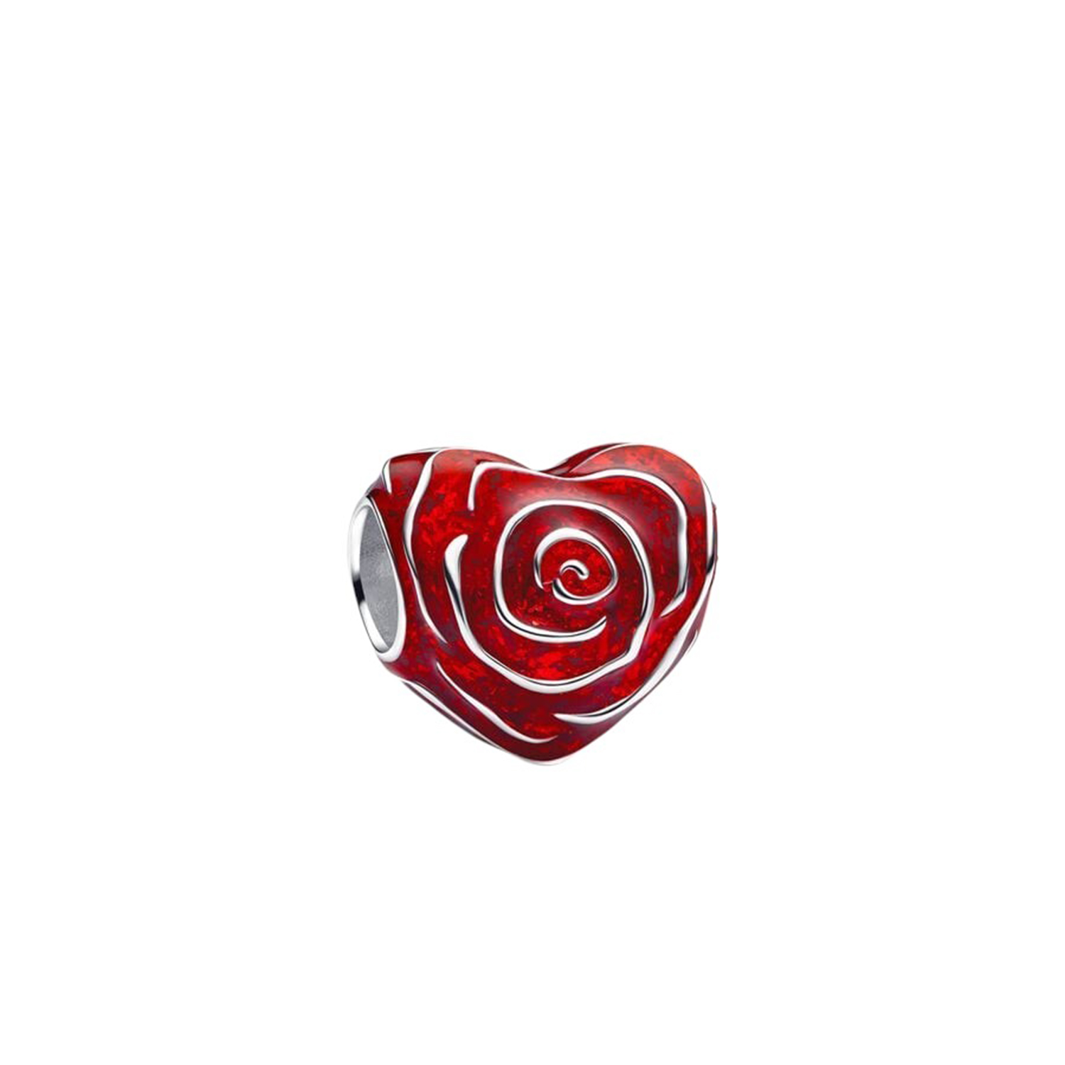 CHARM CUORE DI ROSA ROSSA