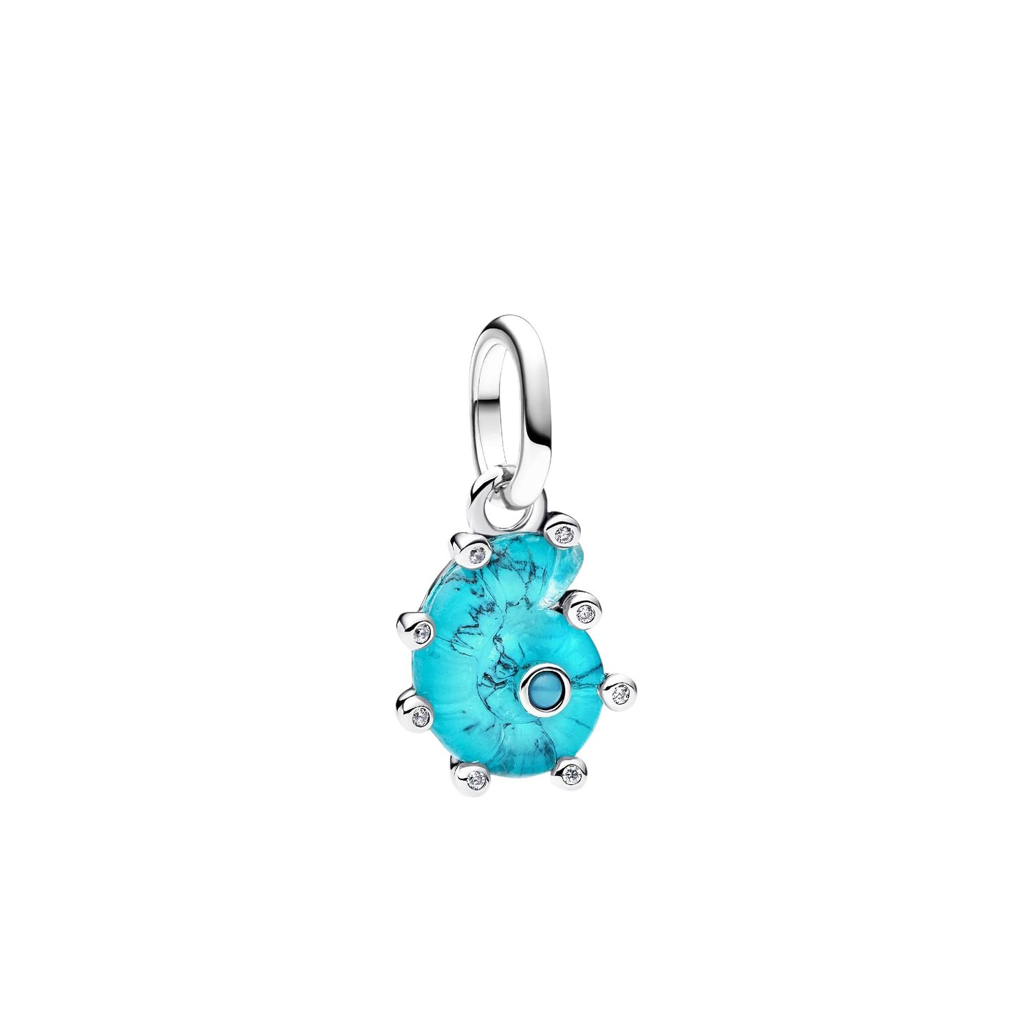 CHARM  PENDENTE CONCHIGLIA VETRO DI MURANO TURCHESE