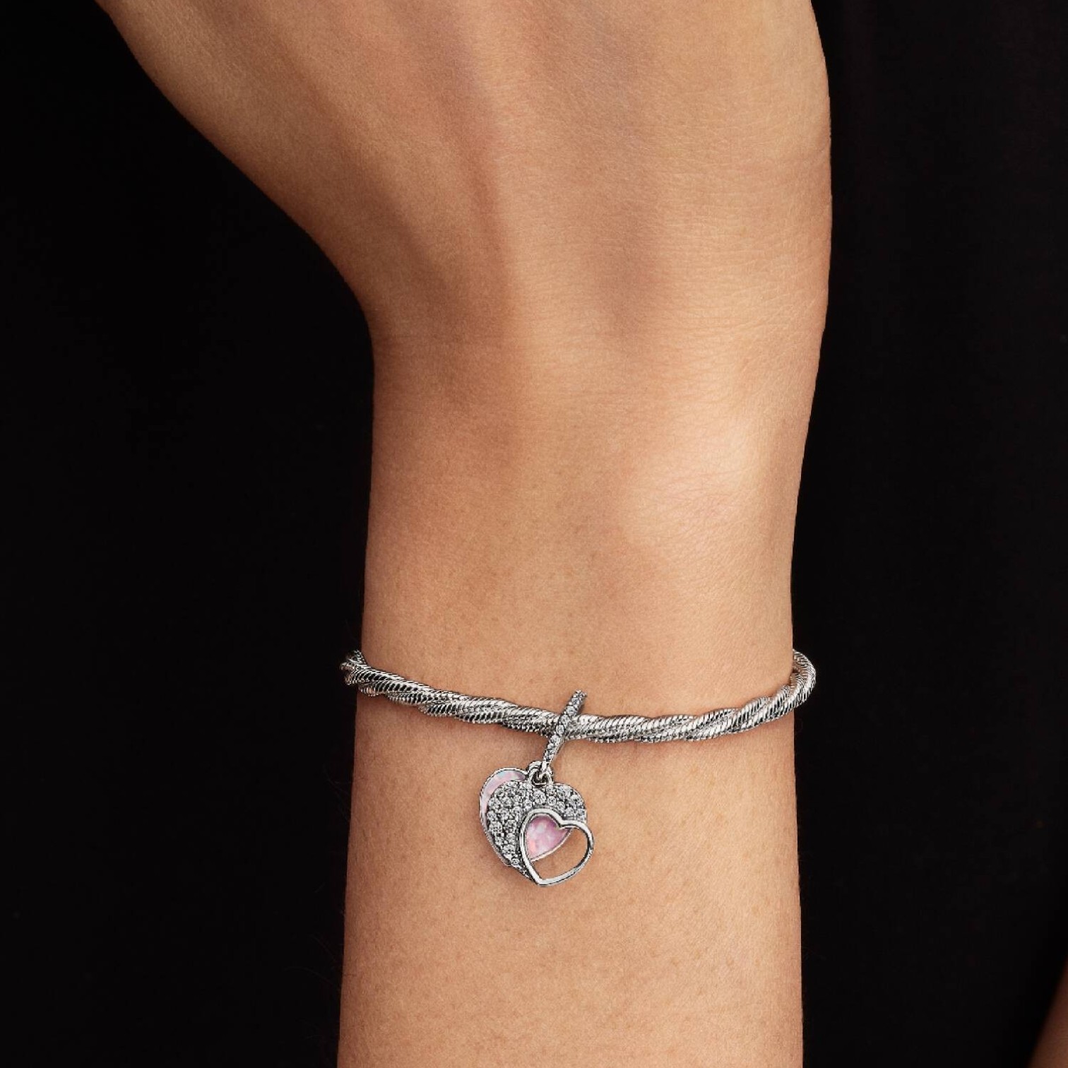 CHARM PENDENTE DOPPIO CUORE MAMMA SEI BELLISSIMA