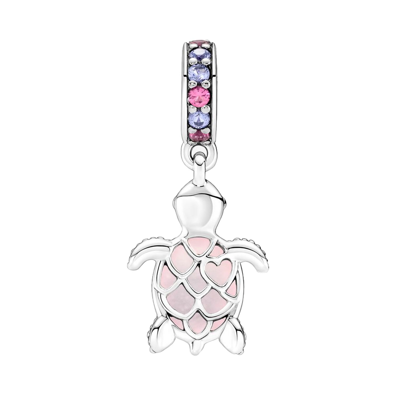 CHARM PENDENTE TARTARUGA MARINA ROSA VETRO DI MURANO