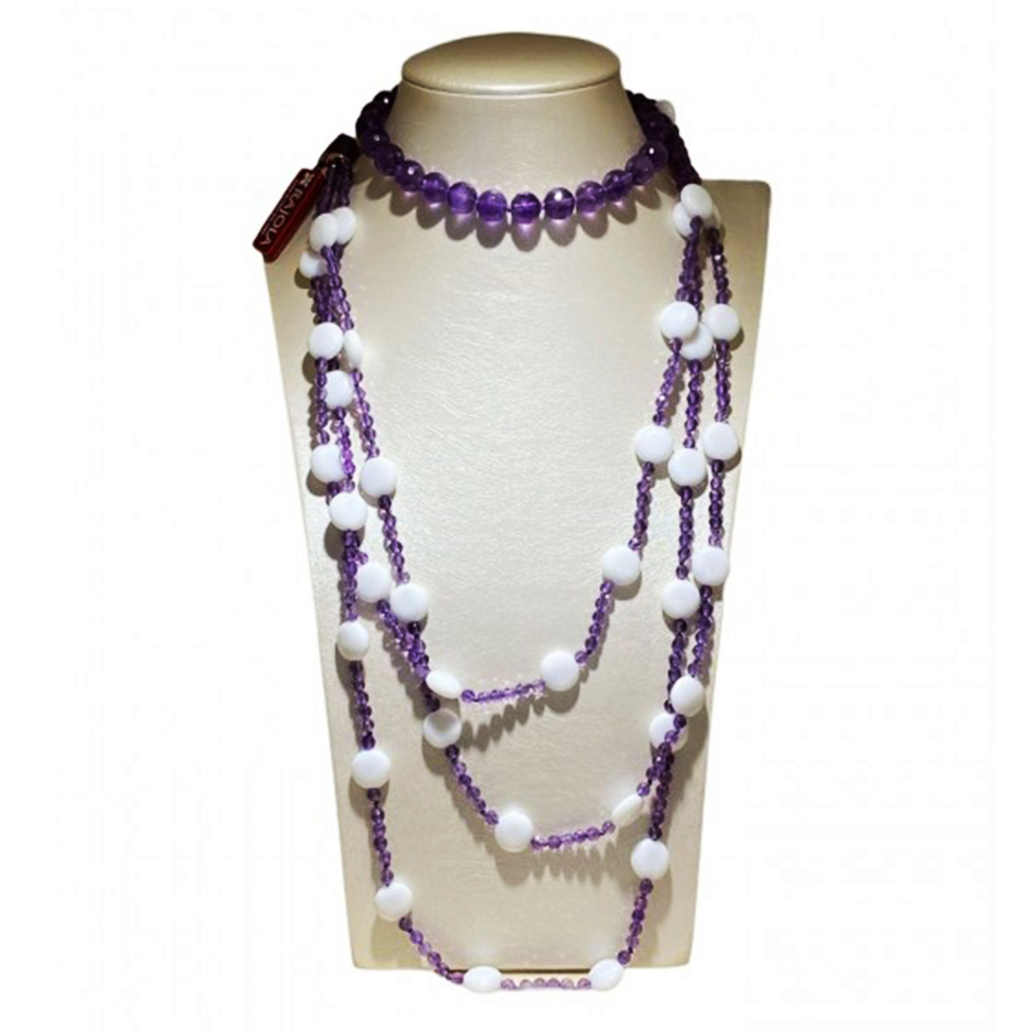 COLLANA CIN CIN AMETISTA PASTA BIANCA ORO