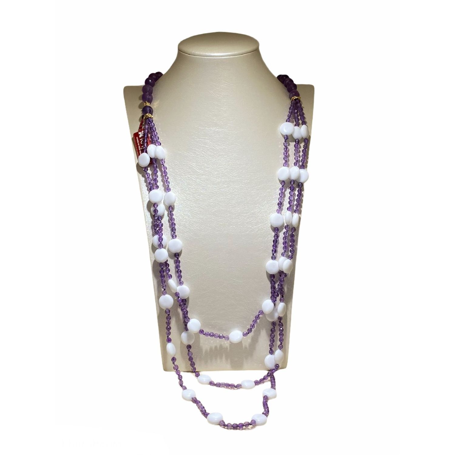 COLLANA CIN CIN AMETISTA PASTA BIANCA ORO