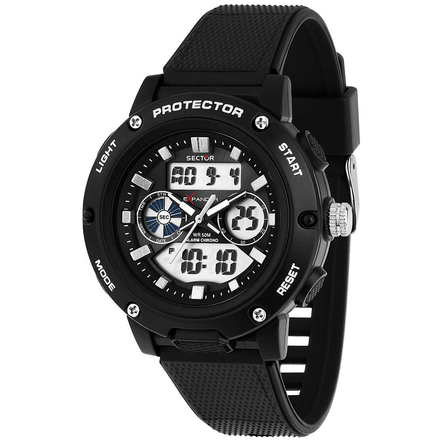 EX-45 43MM DIGITAL WH BLACK DIAL
