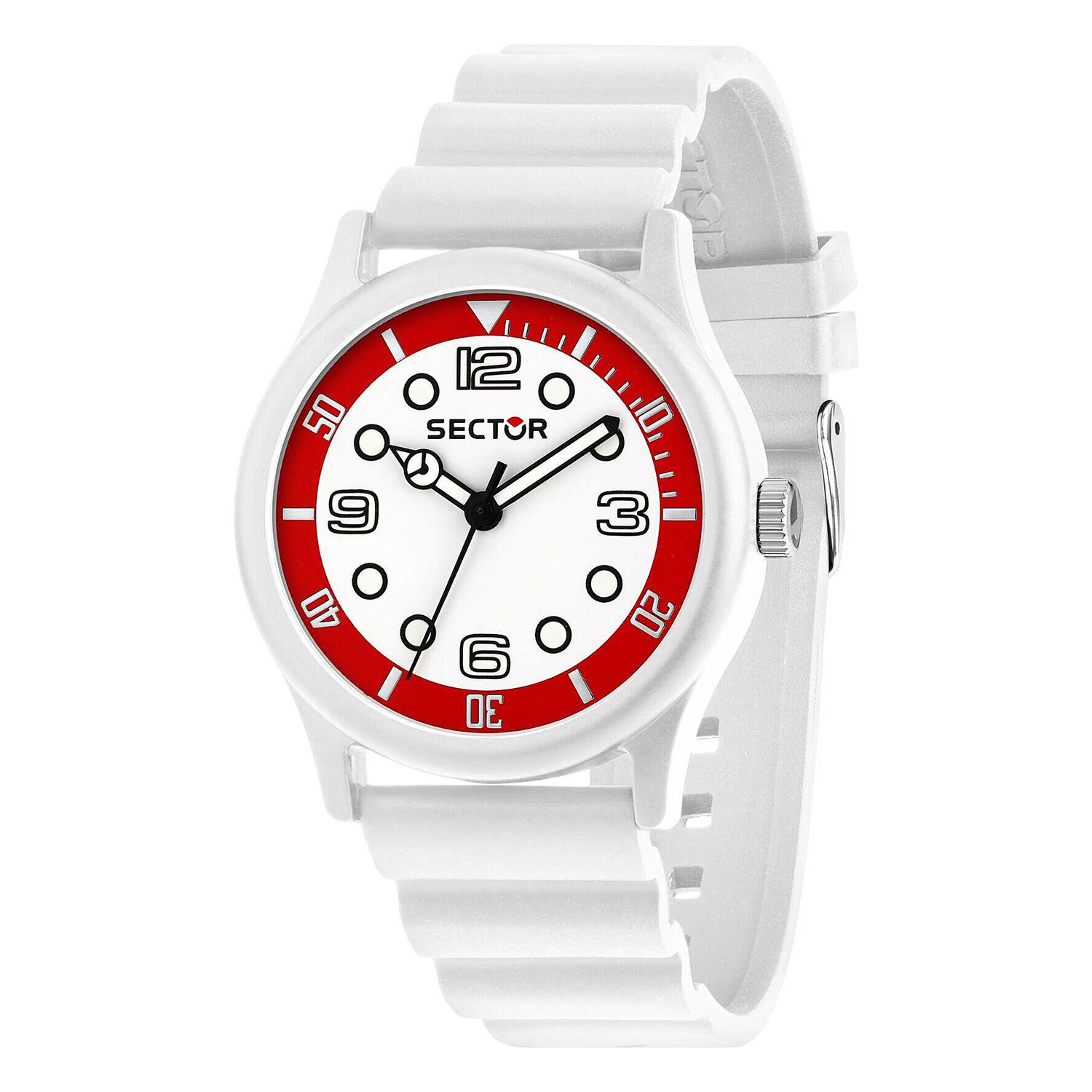 H2O 41MM 3H WHI/RED DIAL WHITE