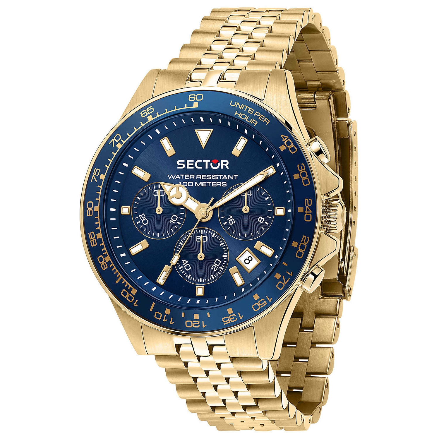 230 43MM CHR BLUE DIAL