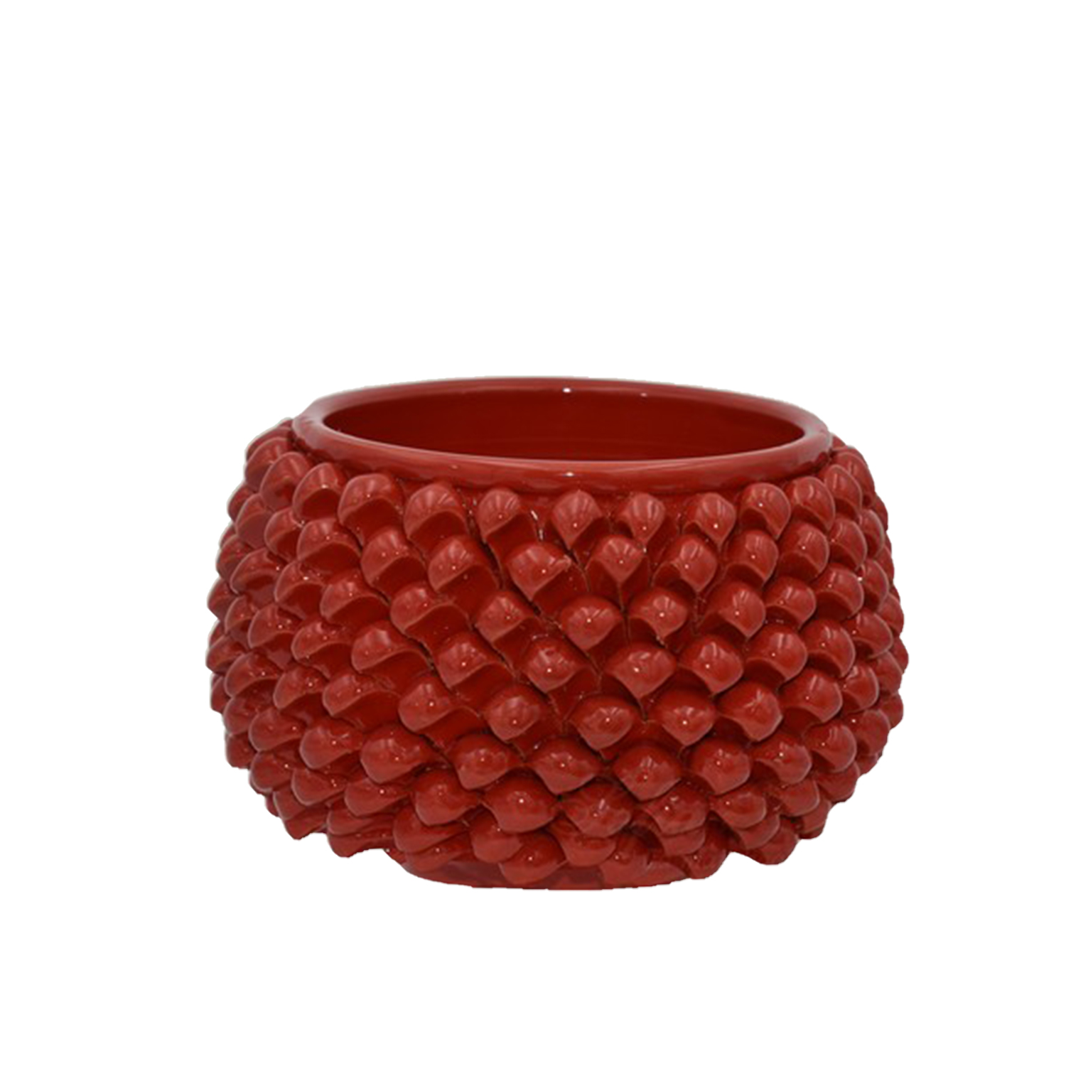 VASO MEZZA PIGNA S/PIEDE DIAM  10 ROSSO FUOCO