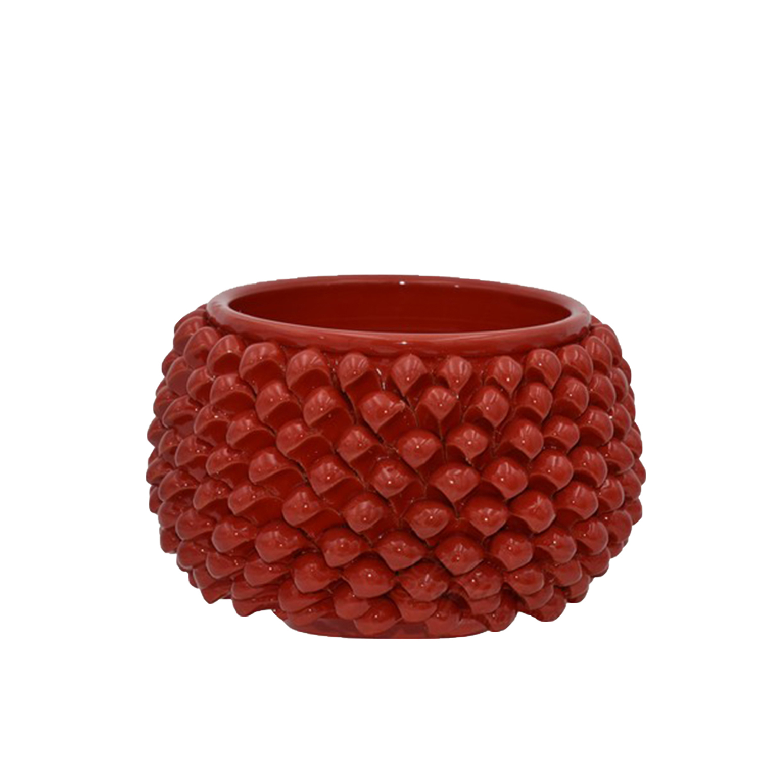VASO MEZZA PIGNA S/PIEDE DIAM  15 ROSSO FUOCO