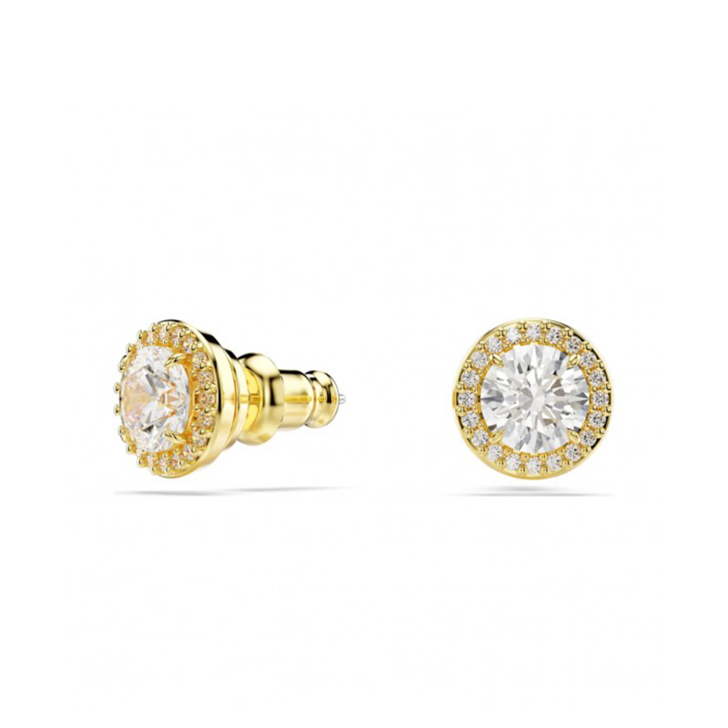 UNA ORECCHINO A BUCO STUD PAVE WHI/GOS