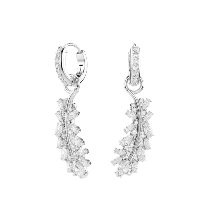 VIENNA:ORECCHINO A BUCO FEATHER WHI/RHS
