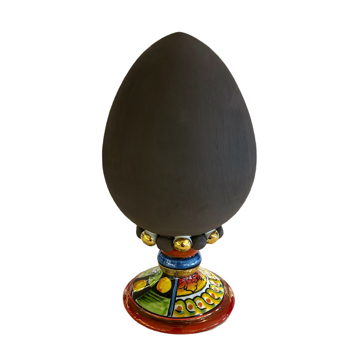 EGG ARGILLA NERA PIEDE SICILY ART H 30