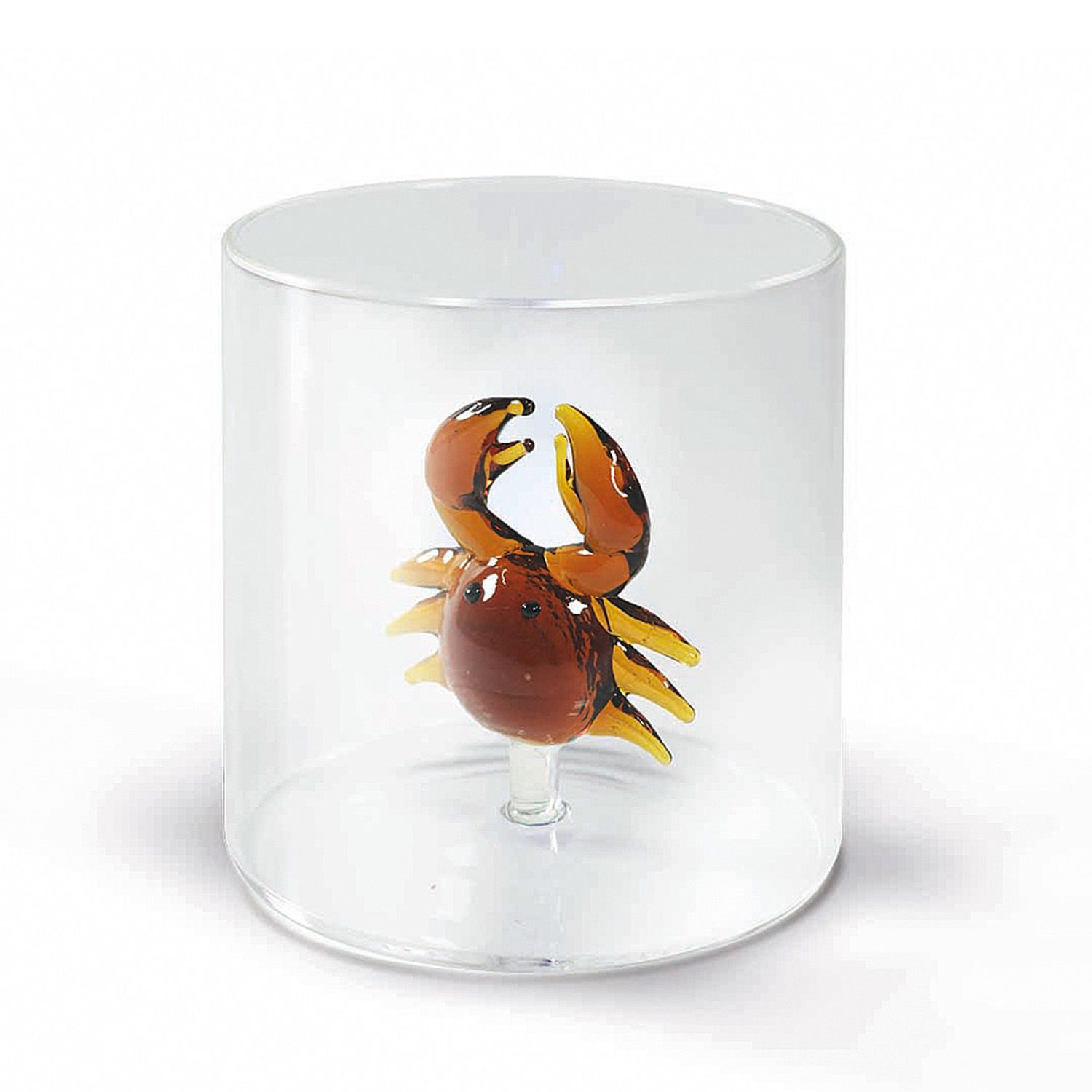 BICCHIERE IN VETRO BOROSILICATO  CAPACITÀ 250 ML  DECORO GRANCHIO